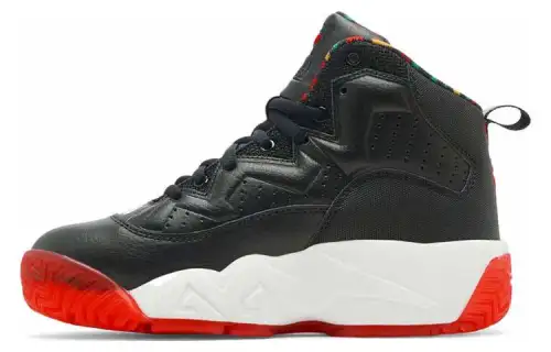 FILA Mashburn Comfortable Round Toe Cushioning, Wear Resistant High top Basketball Shoes Men's Black
