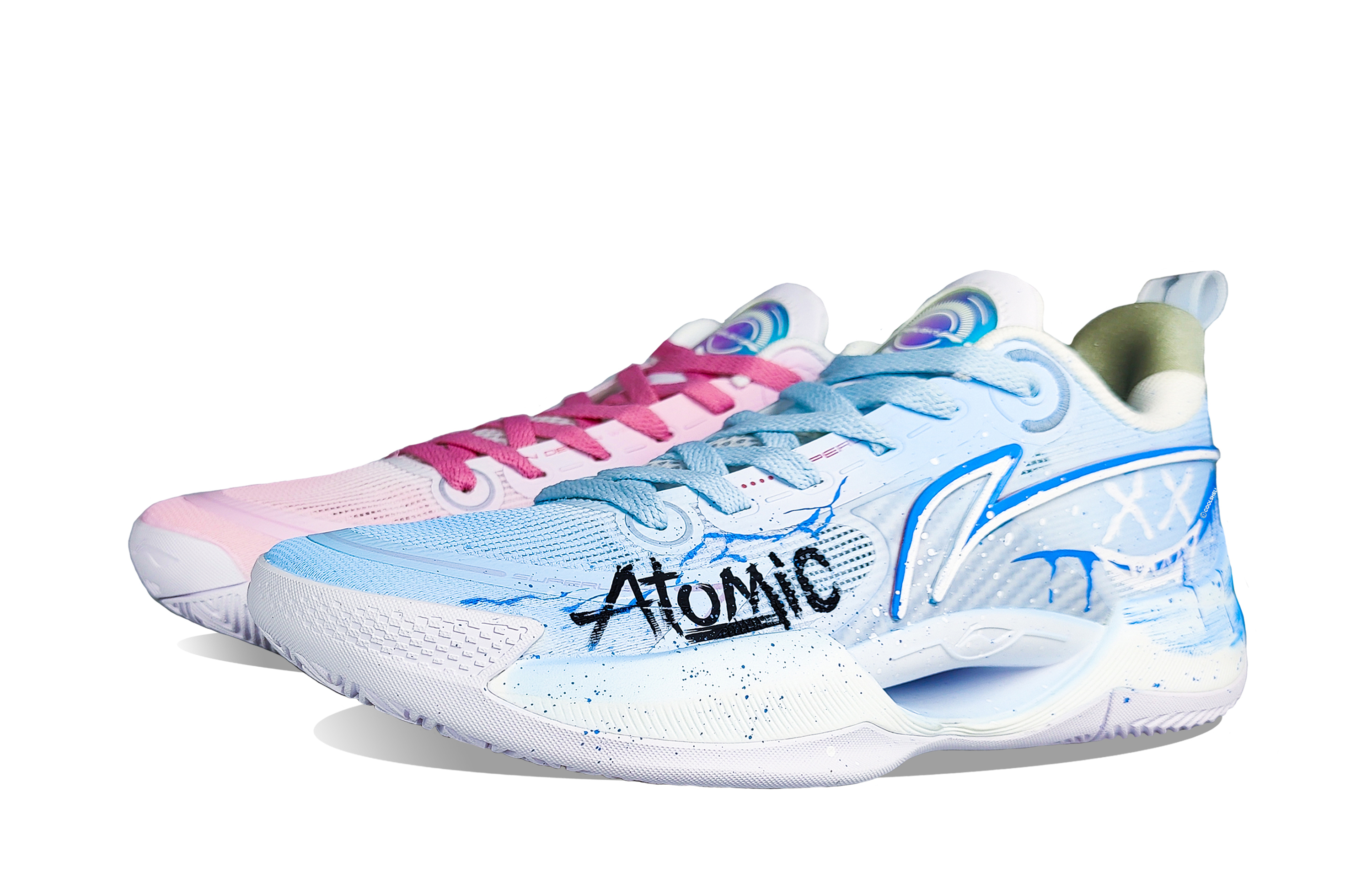 Li Ning Super Light V2 Cushioning Slip Resistant Low top Basketball Shoes Men’s Blue Pink Mismatched
