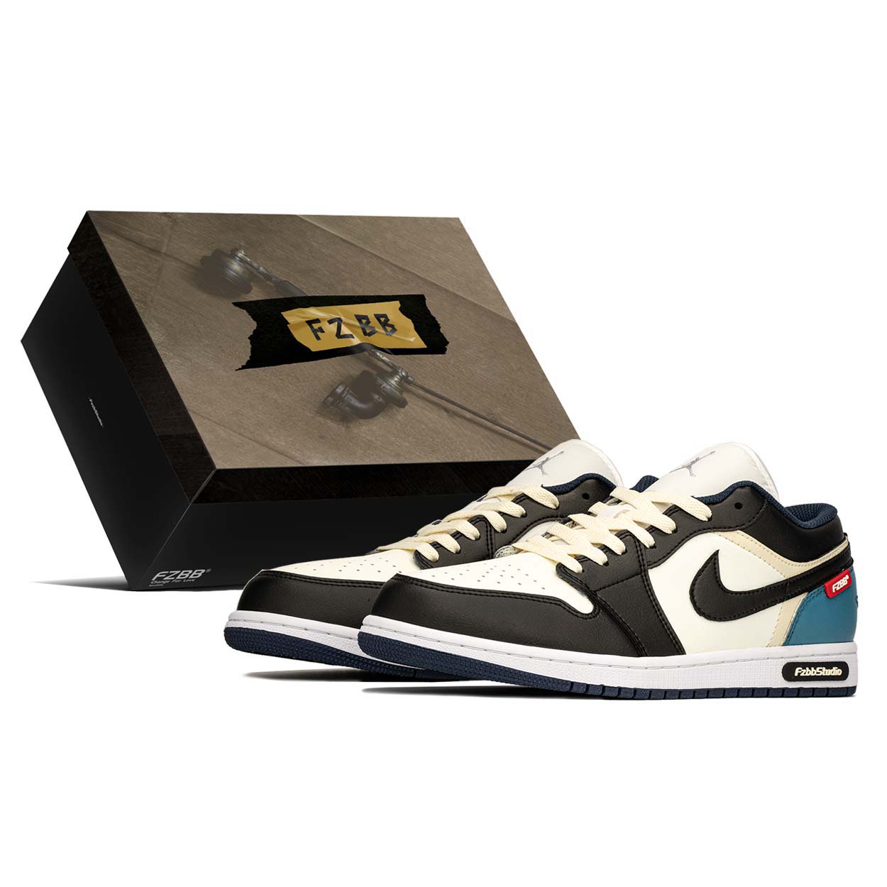 Jordan Air Jordan 1 Low top Vintage Basketball Shoes Men’s Black Blue