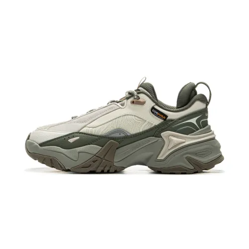Li Ning CF Tracing, Qianhang Ce3 Cushioning Slip Resistant Abrasion Resistant Low top Hiking Shoes Women's Beige Green