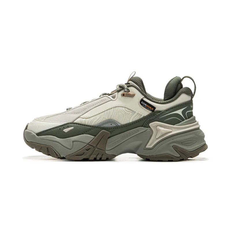 Li Ning CF Tracing, Qianhang Ce3 Cushioning Slip Resistant Abrasion Resistant Low top Hiking Shoes Women's Beige Green