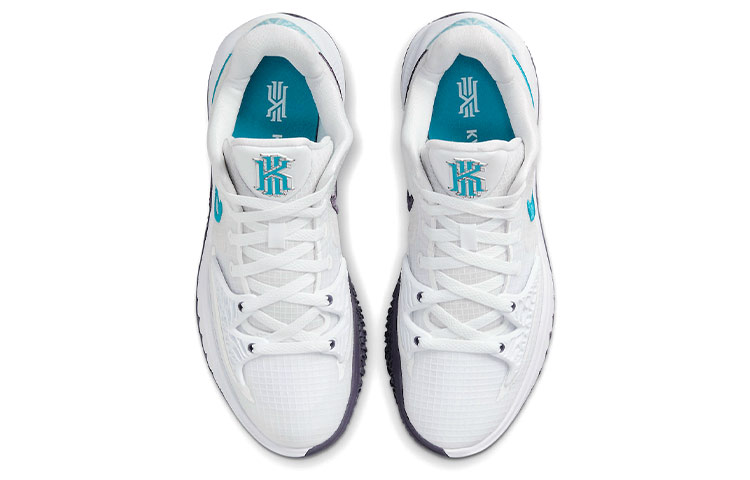 Кроссовки Nike Kyrie Low 4 (бело-синие) — Белый / синий — фото 4