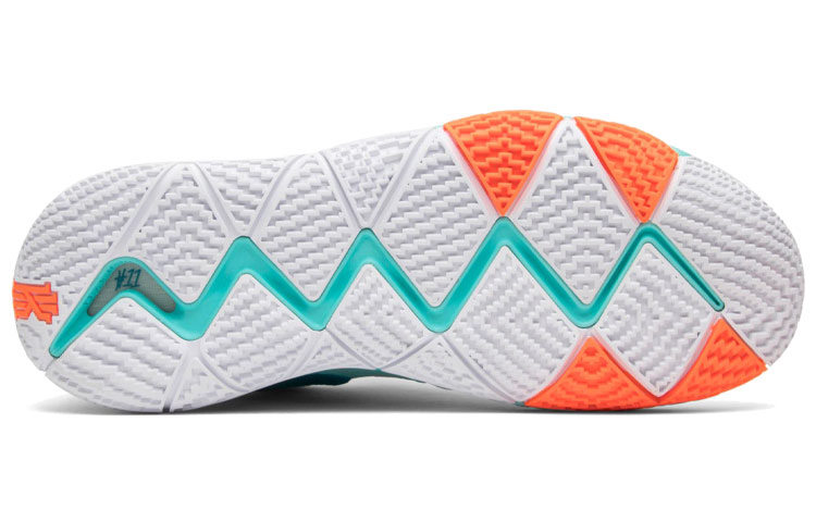 Мужские кроссовки Nike Kyrie 4 Power Is Female OG — 绿松石/橙/白 — фото 5