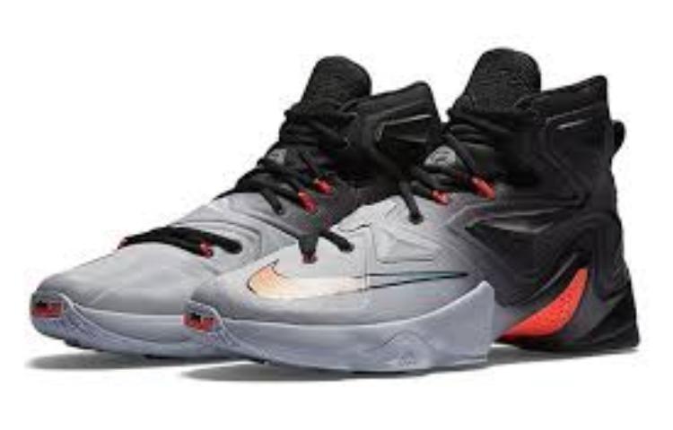 Мужские кроссовки Nike Lebron 13 On Court (бело-черные) — 狼灰/黑/酷灰/亮红 — фото 5