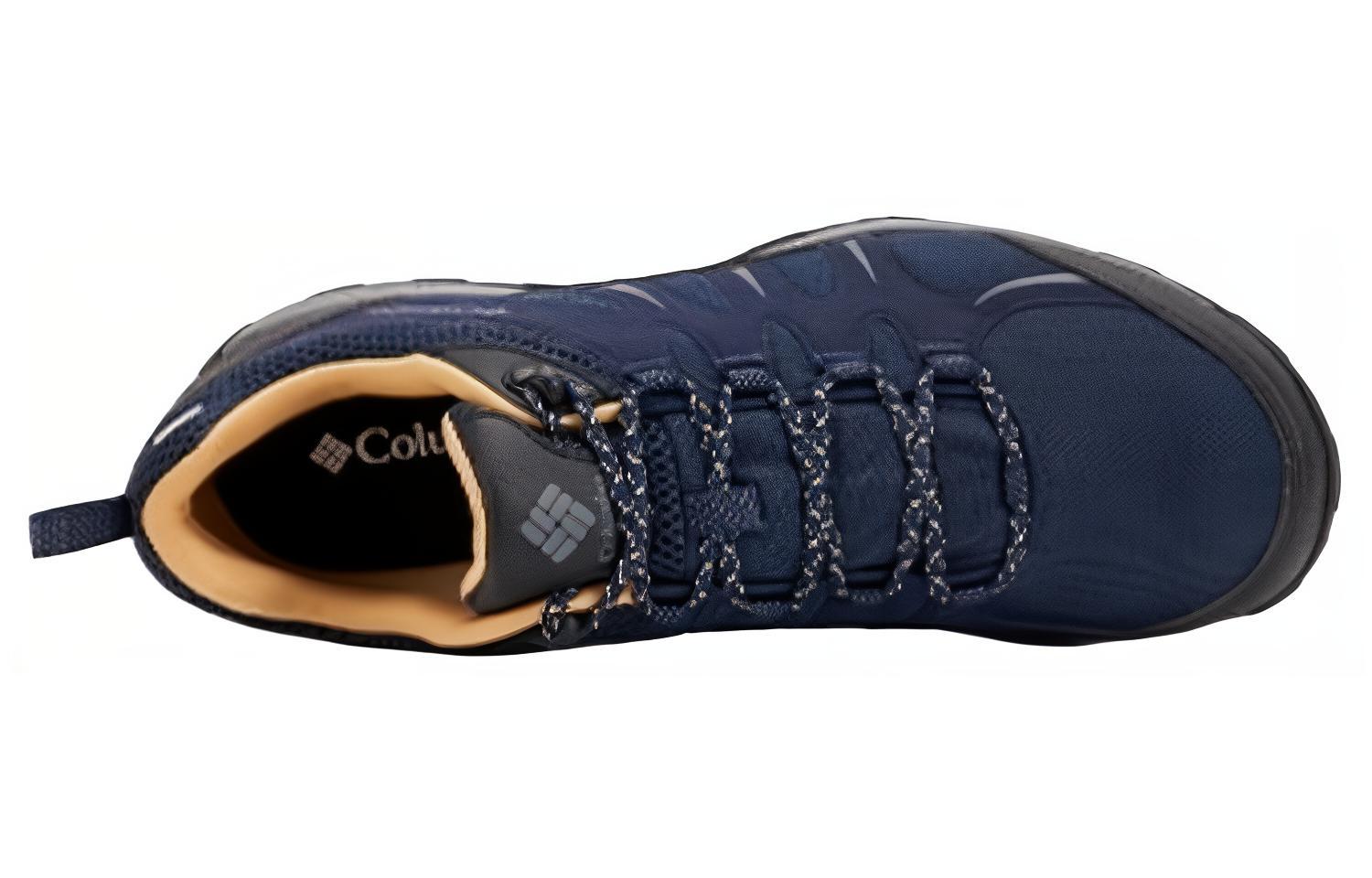 Columbia Hiking Round Tip Cushioning Slip Resistant Low top Hiking Shoes Men’s Navy Blue