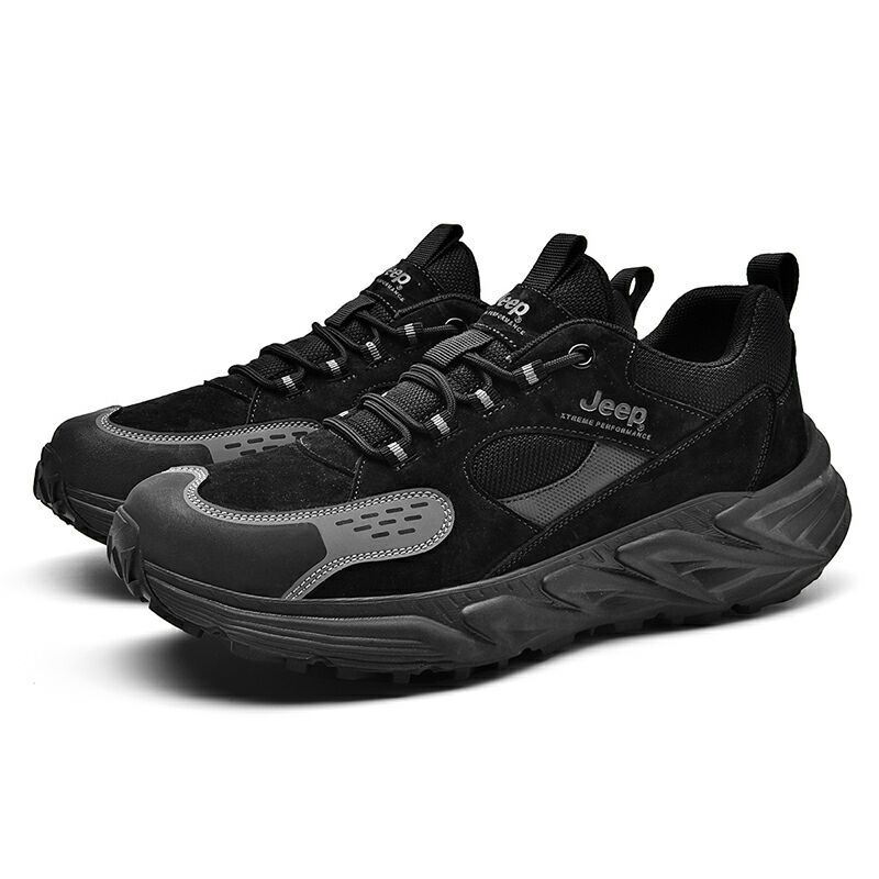 Jeep Leather, Textile Low top Outdoor Hiking Shoes Men’s