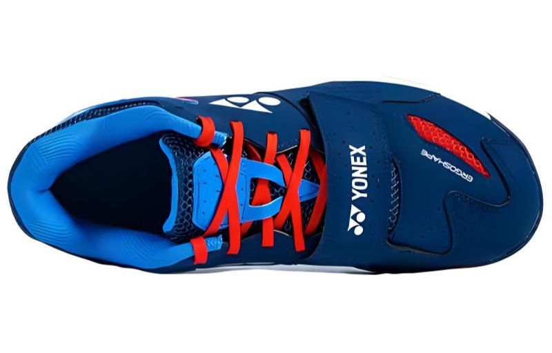 YONEX Power Cushion Slip Resistant Abrasion Resistant Low top Badminton Shoes Unisex Cyan Red