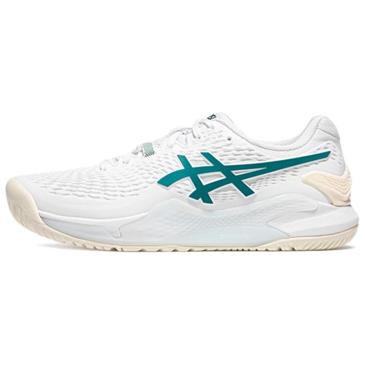 ASICS Gel-Resolution 9 wear-resistant and stable, non-slip, wear-resistant and breathable, low-cut tennis shoes, men's white and green