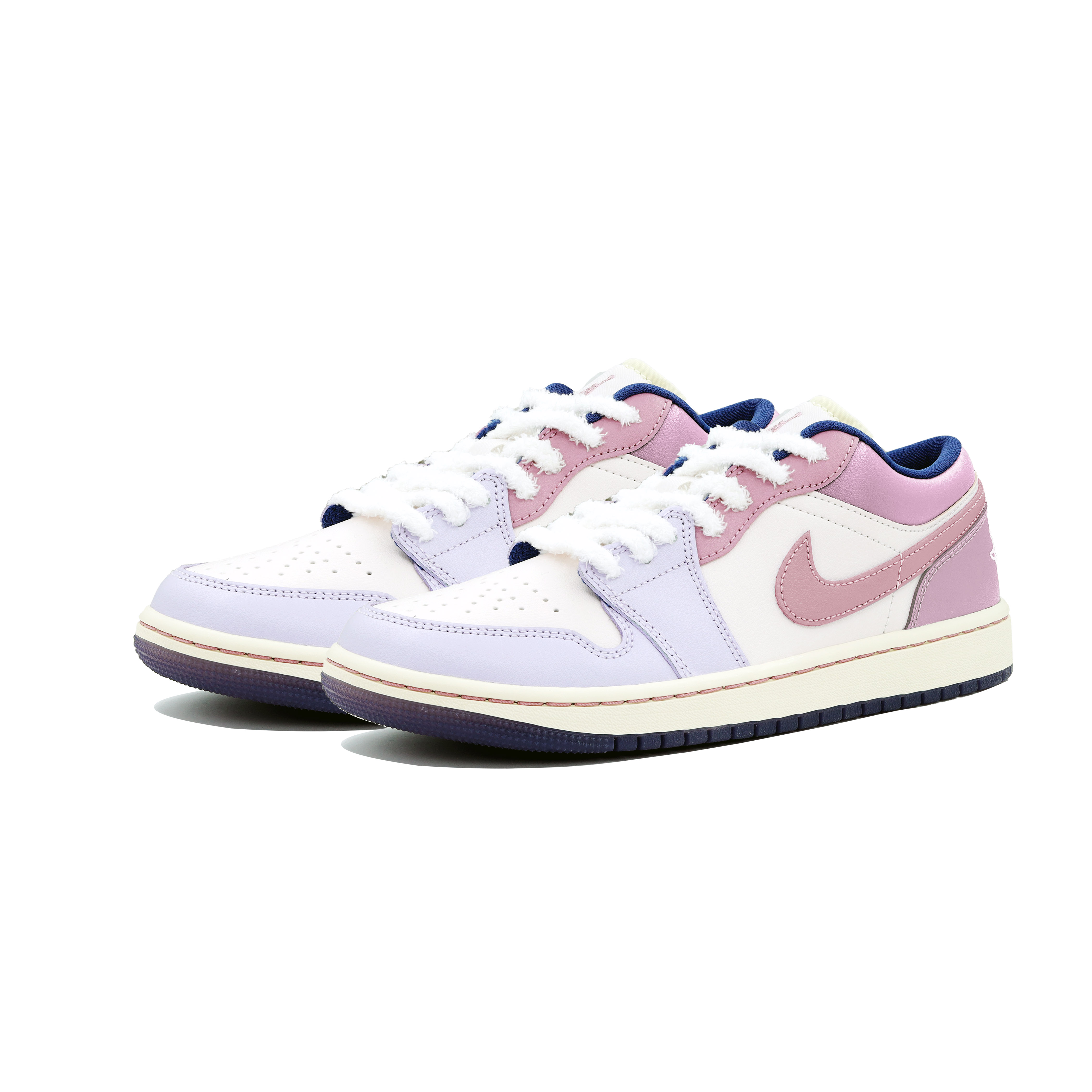 Jordan Air Jordan 1 Cushioning Slip Resistant Abrasion Resistant Low top Basketball Shoes Women’s Pink Purple