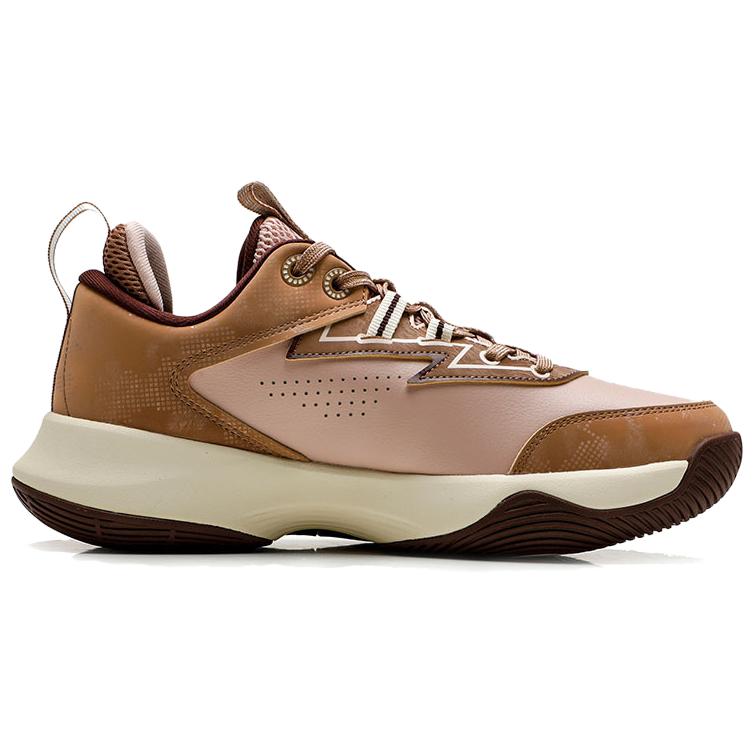 QIAODAN Slip Resistant Abrasion Resistant Slip Resistant Abrasion Resistant Low top Basketball Shoes Men’s Brown