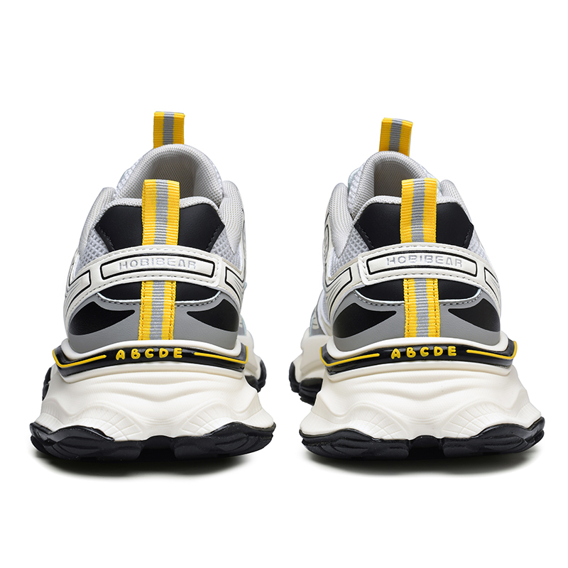 HOBIBEAR Textile, Synthetic Leather Slip Resistant Abrasion Resistant Low top Chunky Sneakers Men’s