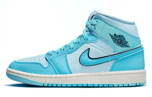 Jordan Air Jordan 1 Mid SE leather non-slip wear-resistant mid-top retro basketball shoes women's university blue