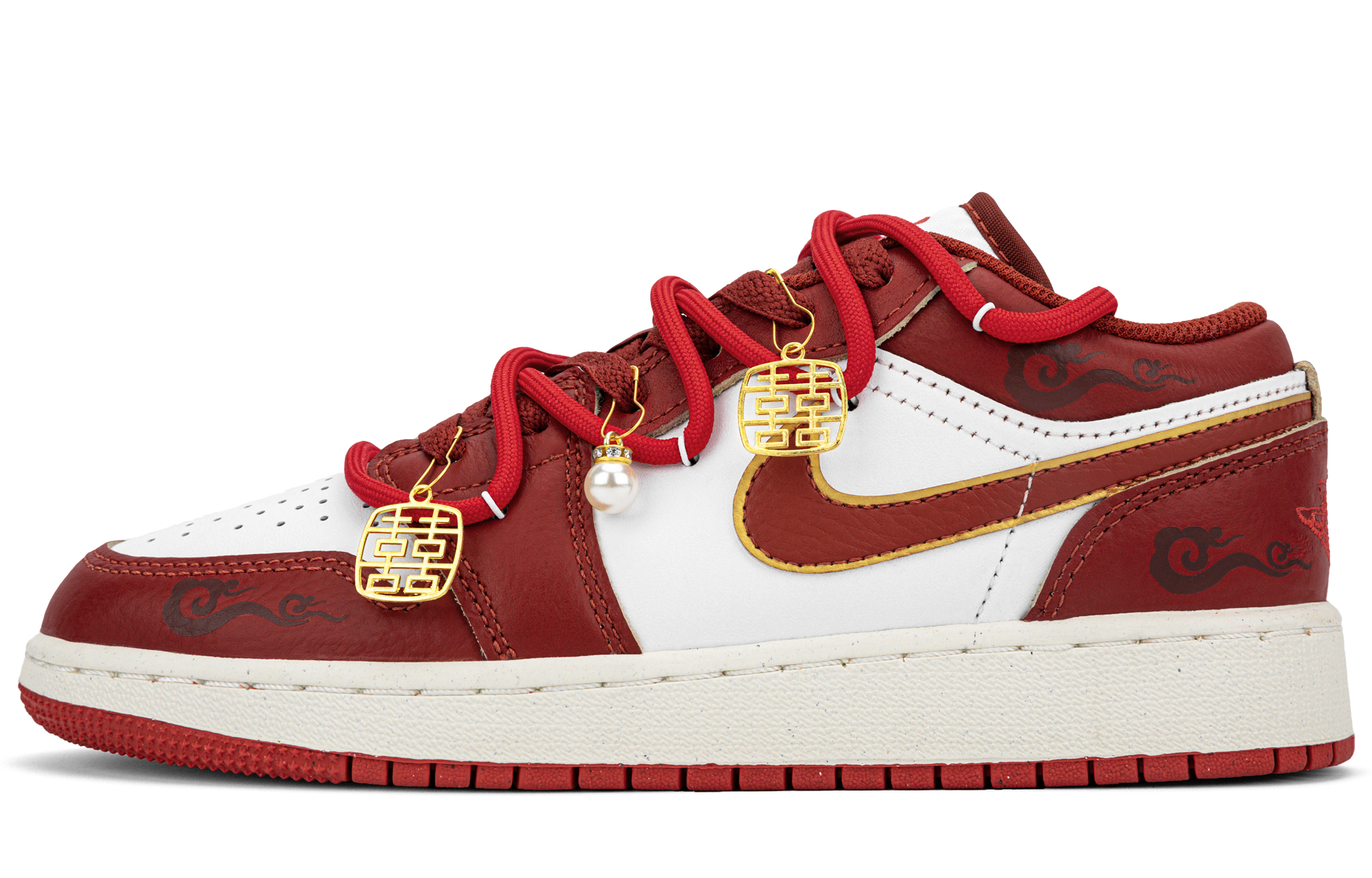 Jordan Air Jordan 1 Low top Vintage Basketball Shoes GS Red