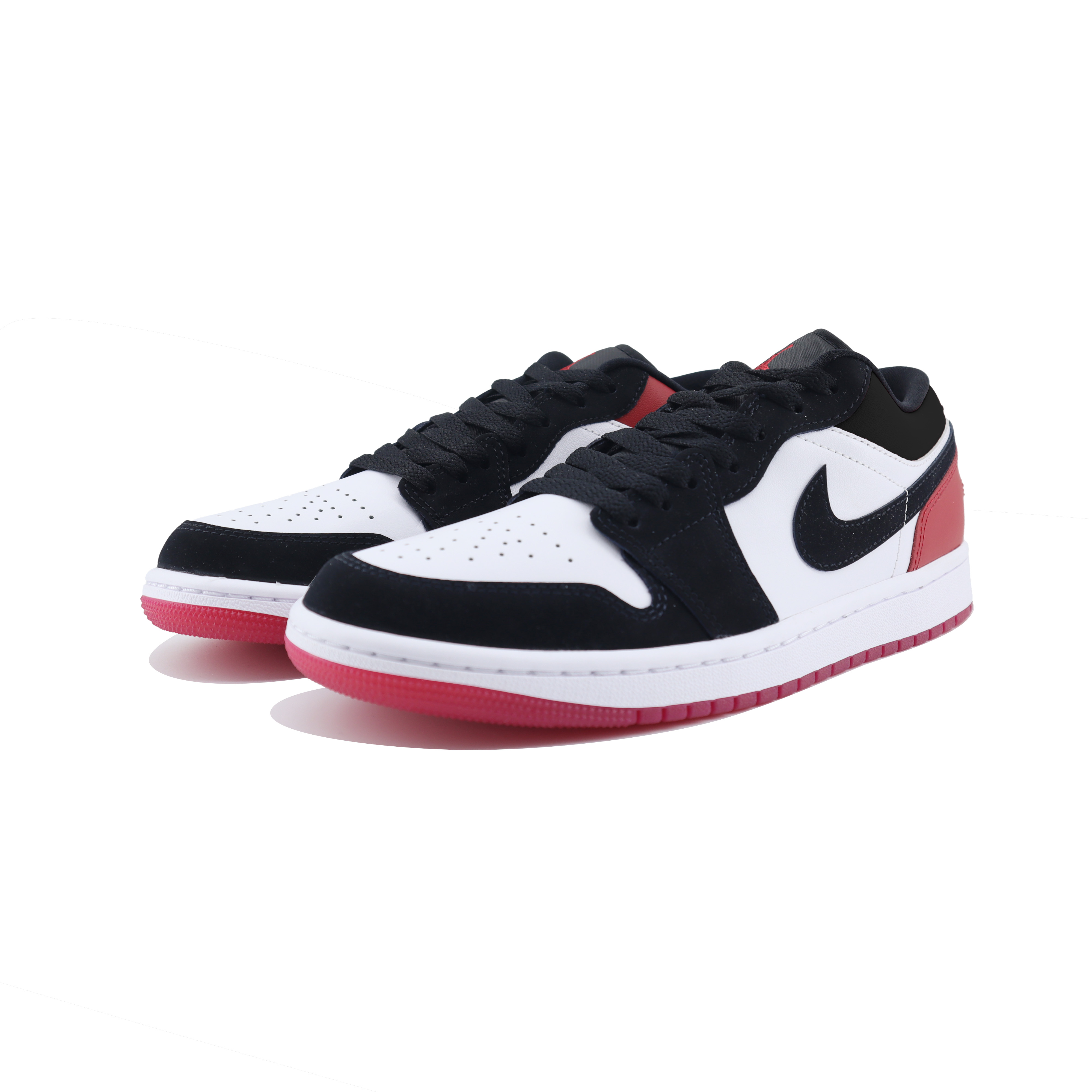 Jordan Air Jordan 1 Slip Resistant Abrasion Resistant Low top Vintage Basketball Shoes Unisex Black Red