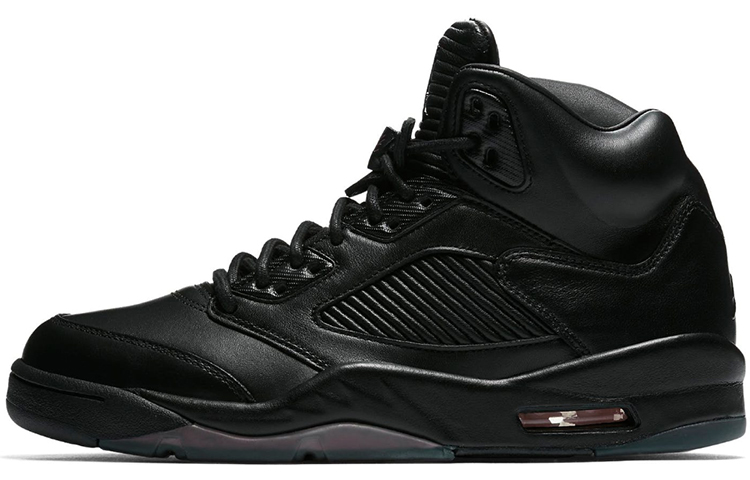 Jordan Air Jordan 5 Retro Triple Black Comfortable Shock Absorbing Support High Top Retro Basketball Shoes Men's Black