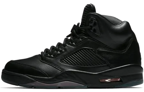 Jordan Air Jordan 5 Retro Triple Black Comfortable Shock Absorbing Support High Top Retro Basketball Shoes Men's Black