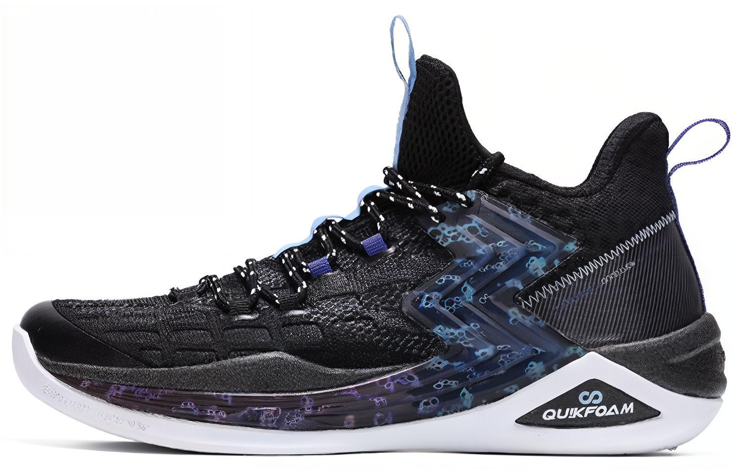361° BIG 3 Q Stretch Sports Cushioning Slip Resistant Abrasion Resistant Mid top Basketball Shoes Men’s Black