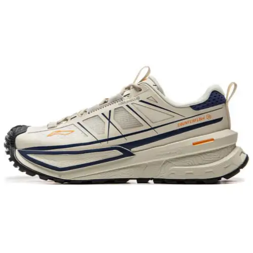 Li Ning Outdoor CF Tracing, Xingchuan SE Sports Low top Outdoor Hiking Shoes Unisex Beige Blue