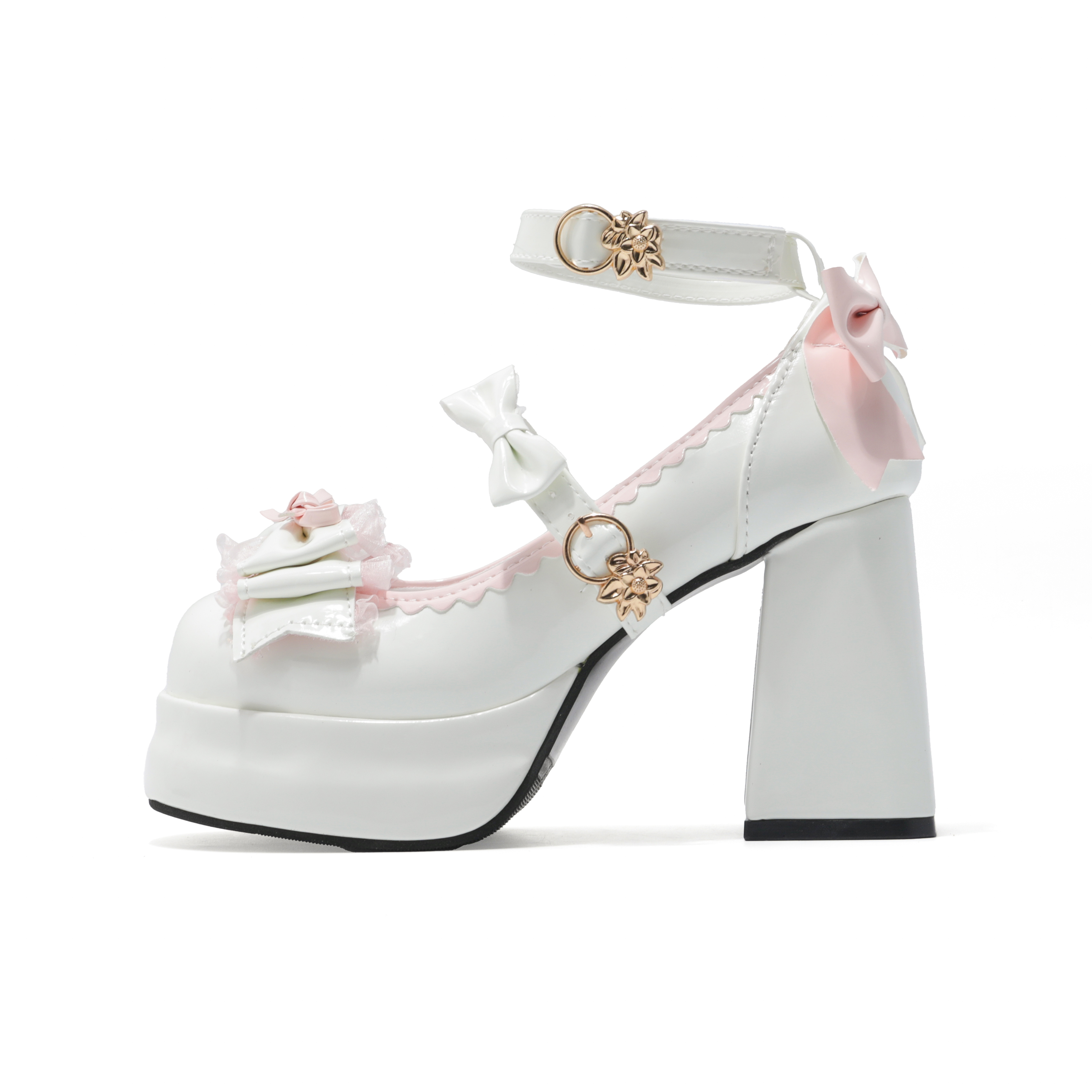 Yangnianhua Gift Box Lolita Fantasy Butterfly High Street Style Lolita Elegant and Sweet Fashion Trend Increased Versatility Thick Heel Mary Jane Shoes 6cm Women's