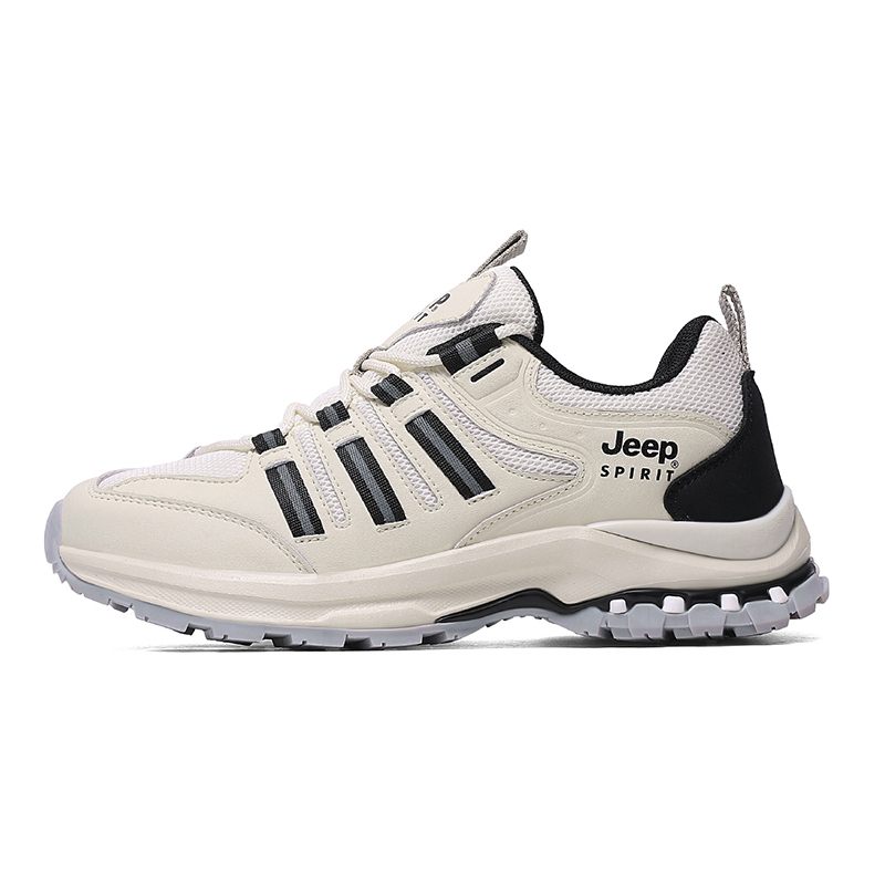 JEEP SPIRIT Outdoor Urban Techwear Trail Running Comfortable Low top Hiking Shoes Women’s Beige Gray