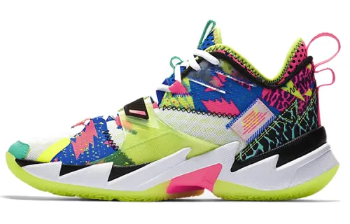 Jordan Why Not Zer0.3 Westbrook 2020 All-Star Support Shock Absorption Mid-top Basketball Shoes Men's Fluorescent Green Foreign Edition