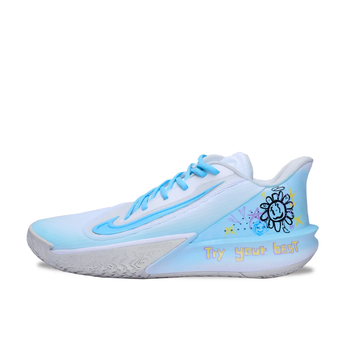 Nike Precision 7 Wear resistant And Lightweight Low top Basketball Shoes Men's Sky Blue