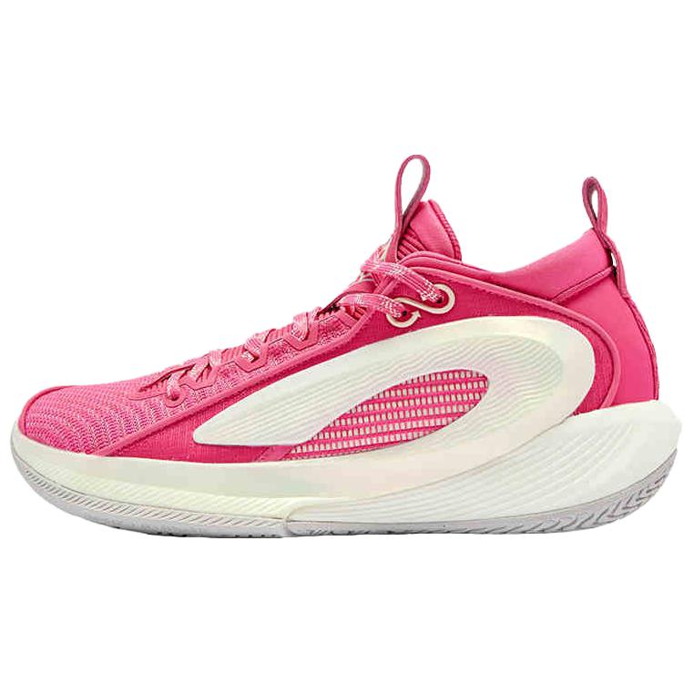 QIAODAN Prickle 8 Comfortable And Trendy Mid top Basketball Shoes Men’s Pink Beige