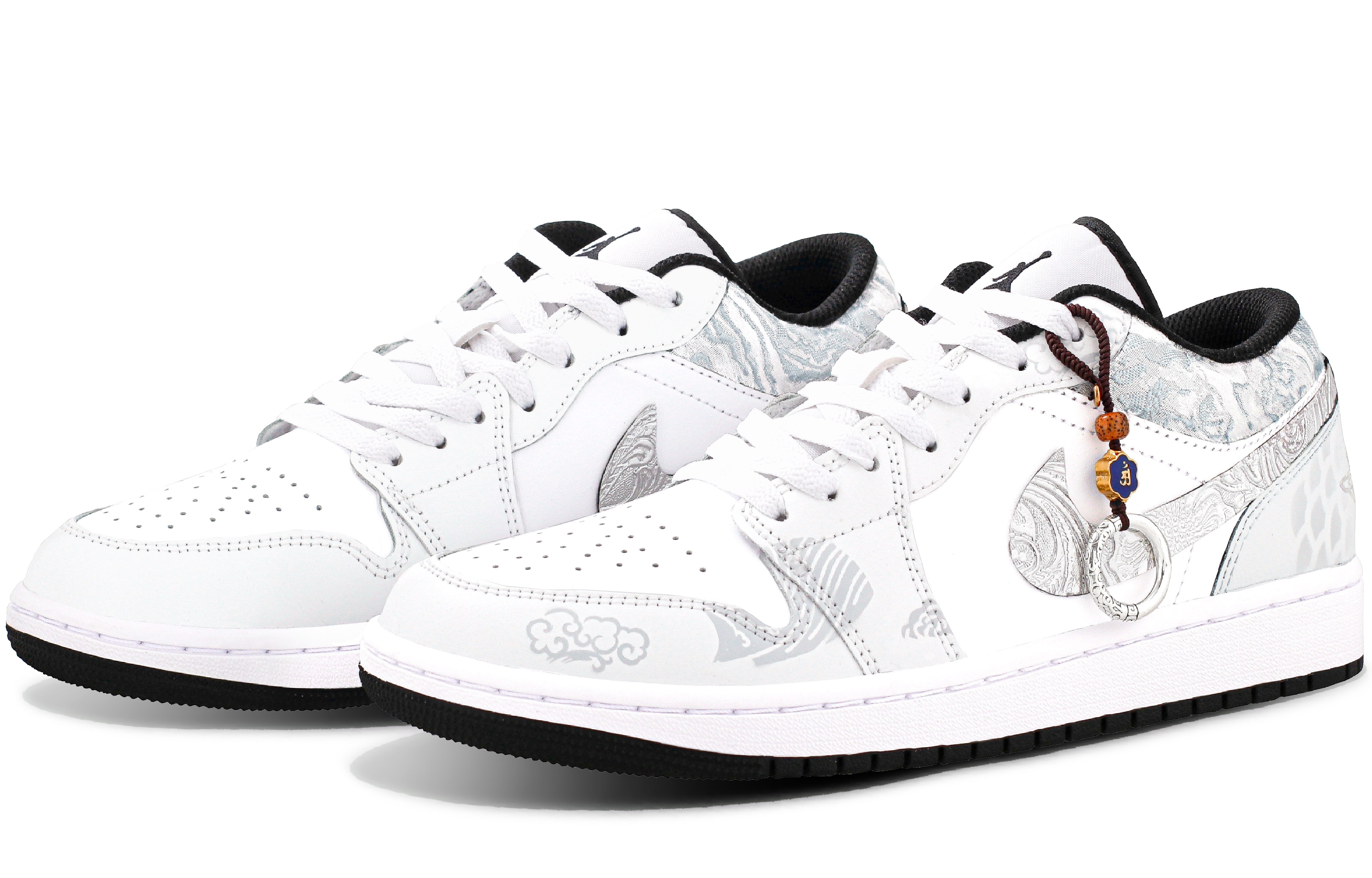 Jordan Air Jordan 1 Cushioning Slip Resistant Low top Vintage Basketball Shoes Men’s Silver Gray