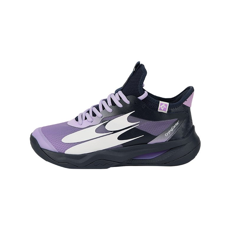 Crying Center x KUMPOO Cushioning Slip Resistant Breathable Mid top Badminton Shoes Unisex Purple