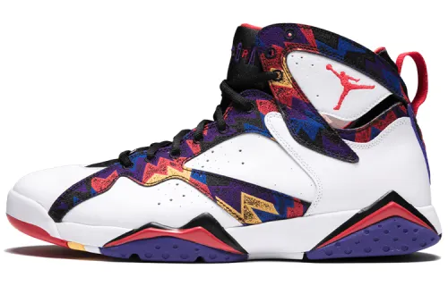 Jordan Air Jordan 7 Retro Nothing But Net OG model, comfortable, shock-absorbing and non-slip, high-top, retro basketball shoes, men's white, red and black