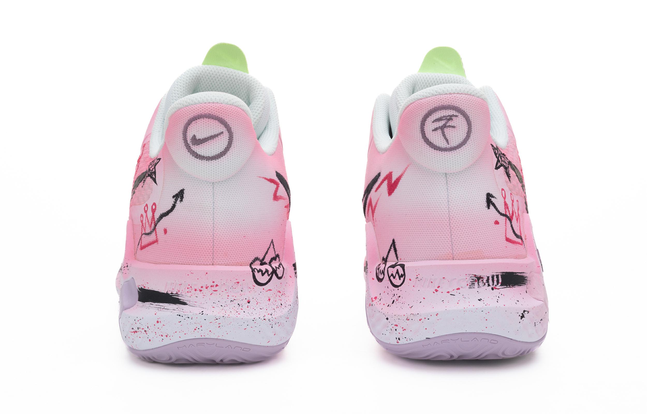 Nike KD Trey 5 IX Pink Hacker Hand Drawn Graffiti Slip Resistant Abrasion Resistant Mid top Vintage Basketball Shoes