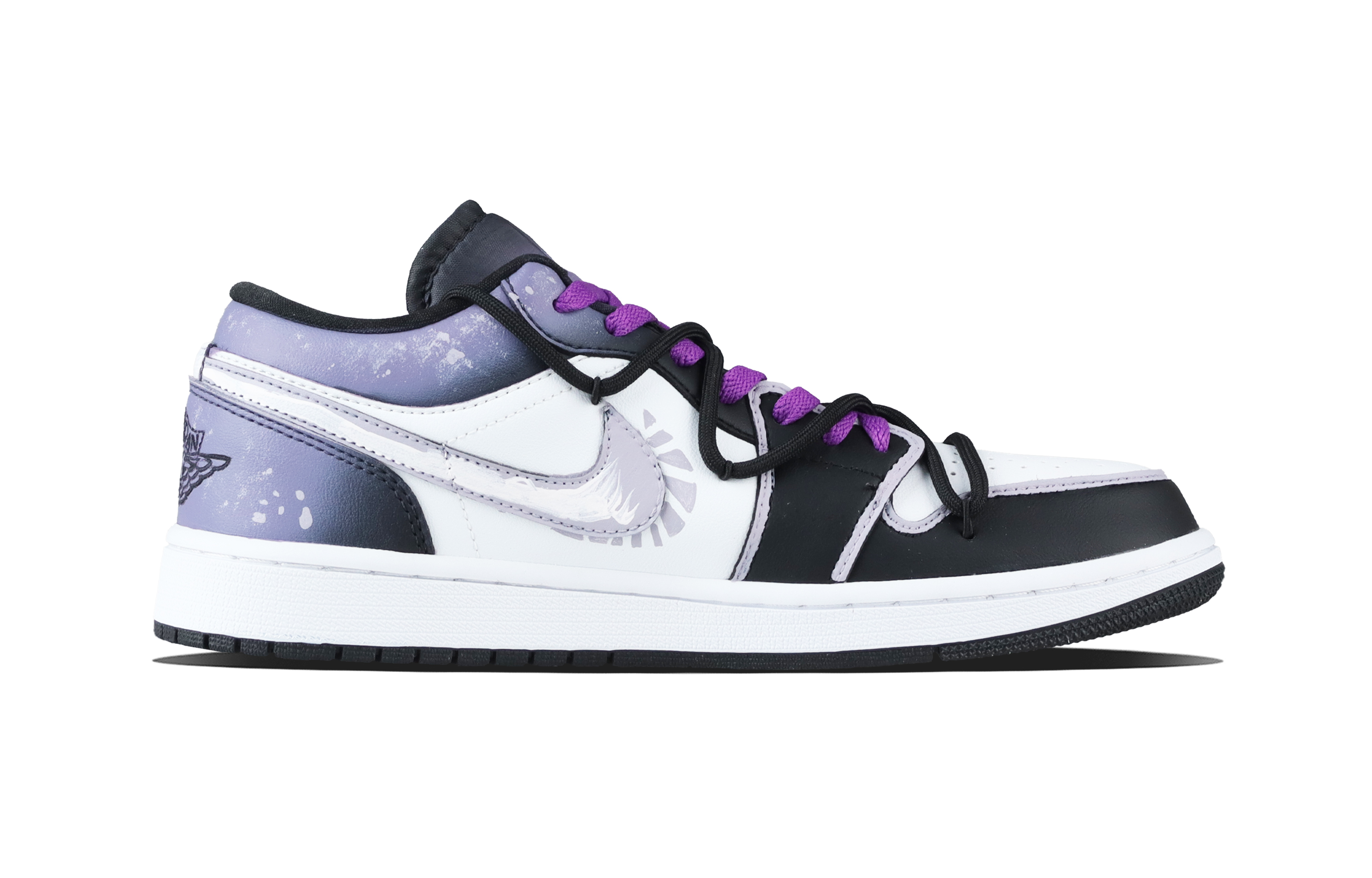 Jordan Air Jordan 1 Particle Nebula Low top Vintage Basketball Shoes Unisex Black Gray