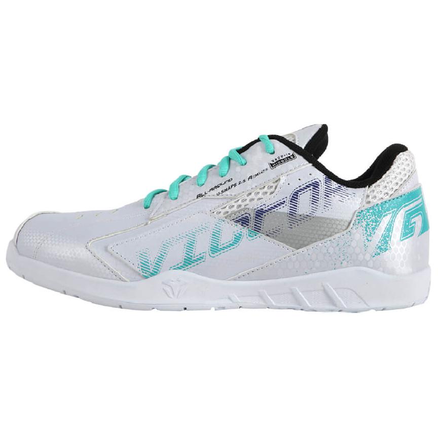 VICTOR Mesh, Synthetic Leather Cushioning Slip Resistant Mid top Badminton Shoes Unisex White