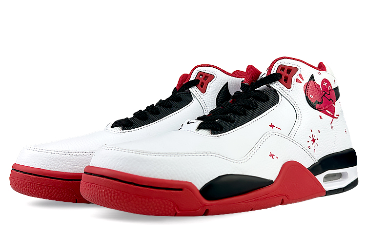 Nike Flight Legacy Mid top Vintage Basketball Shoes Unisex Black White Red