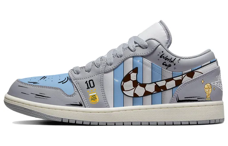 Jordan Air Jordan 1 Vintage Basketball Shoes Men's Low Top Gray/Blue