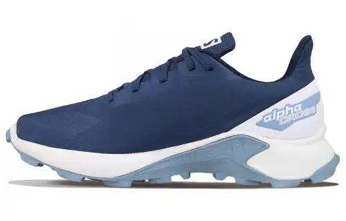 SALOMON Alphacross Blast Gore Tex Gt Outdoor Shoes Abrasion Resistant Breathable Low top Hiking Shoes Men's Blue White