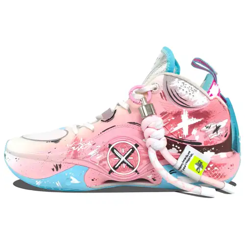 Li Ning Cushioning Breathable Rebound Cushioning Breathable Rebound Mid top Basketball Shoes Men's Pink