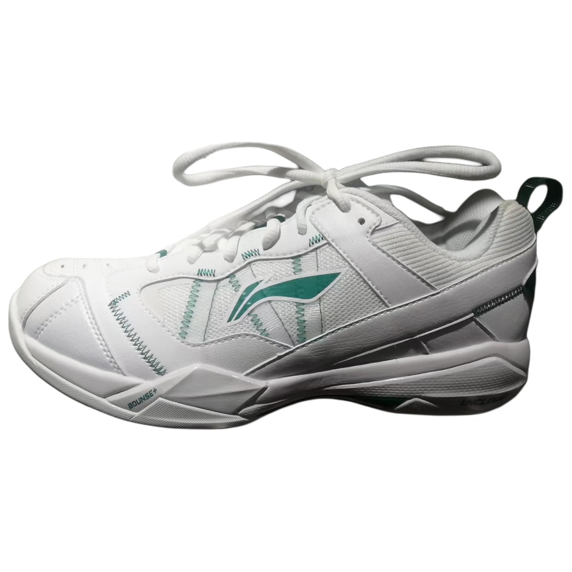 Li Ning Rubber Cushioning Slip Resistant Low top Badminton Shoes Men's White