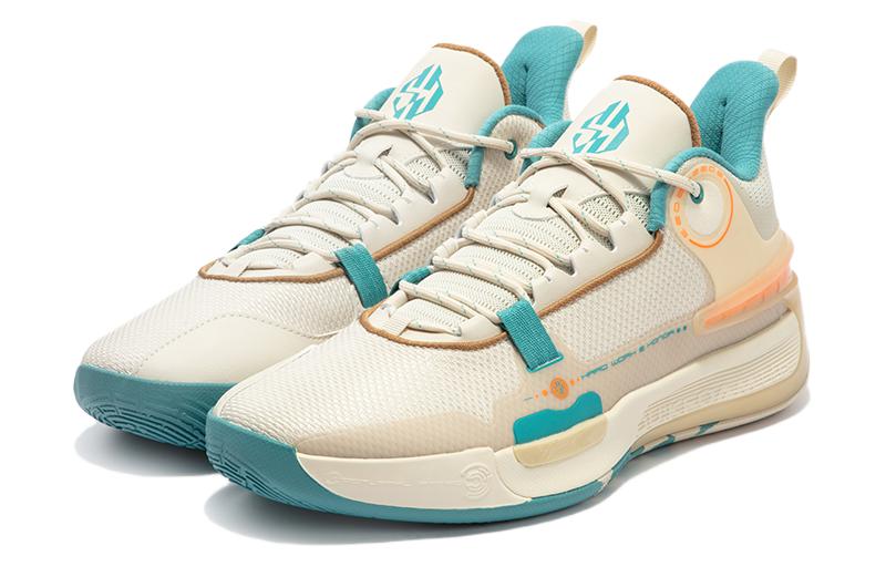 361° Slip Resistant Abrasion Resistant Low top Basketball Shoes Men’s Beige Blue