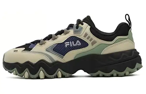 FILA Cushioning, Wear Resistant Low top Chunky Sneakers Unisex Black Green
