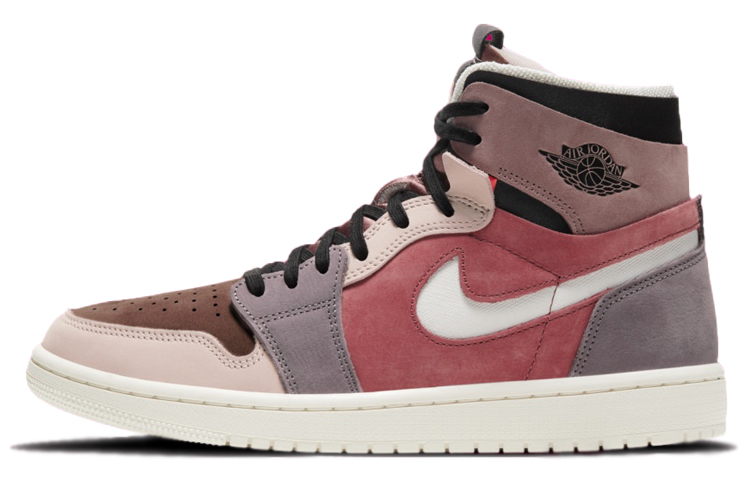 Jordan Air Jordan 1 high zoom air cmft \"rust\" trendy high top retro basketball shoes women's purple pink white