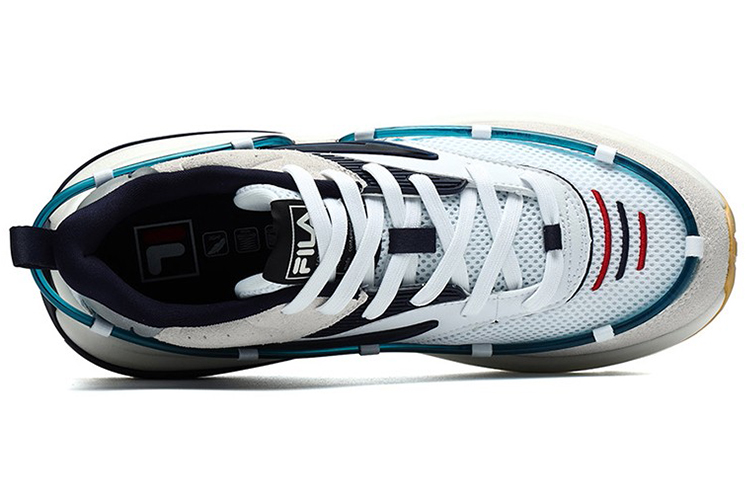 Мужские кроссовки Fila FUSION (серо-бело-синие) — Серыйбелый / синий — фото 5