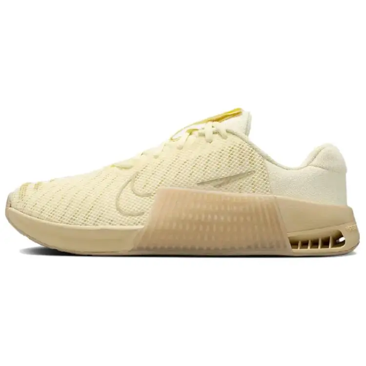 Nike Metcon 9 Slip Resistant Abrasion Resistant Low top Training Shoes Women's Beige Yellow