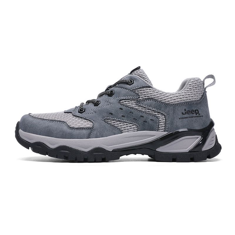 Jeep Textile, Split Cow Leather Abrasion Resistant Low top Hiking Shoes Men’s
