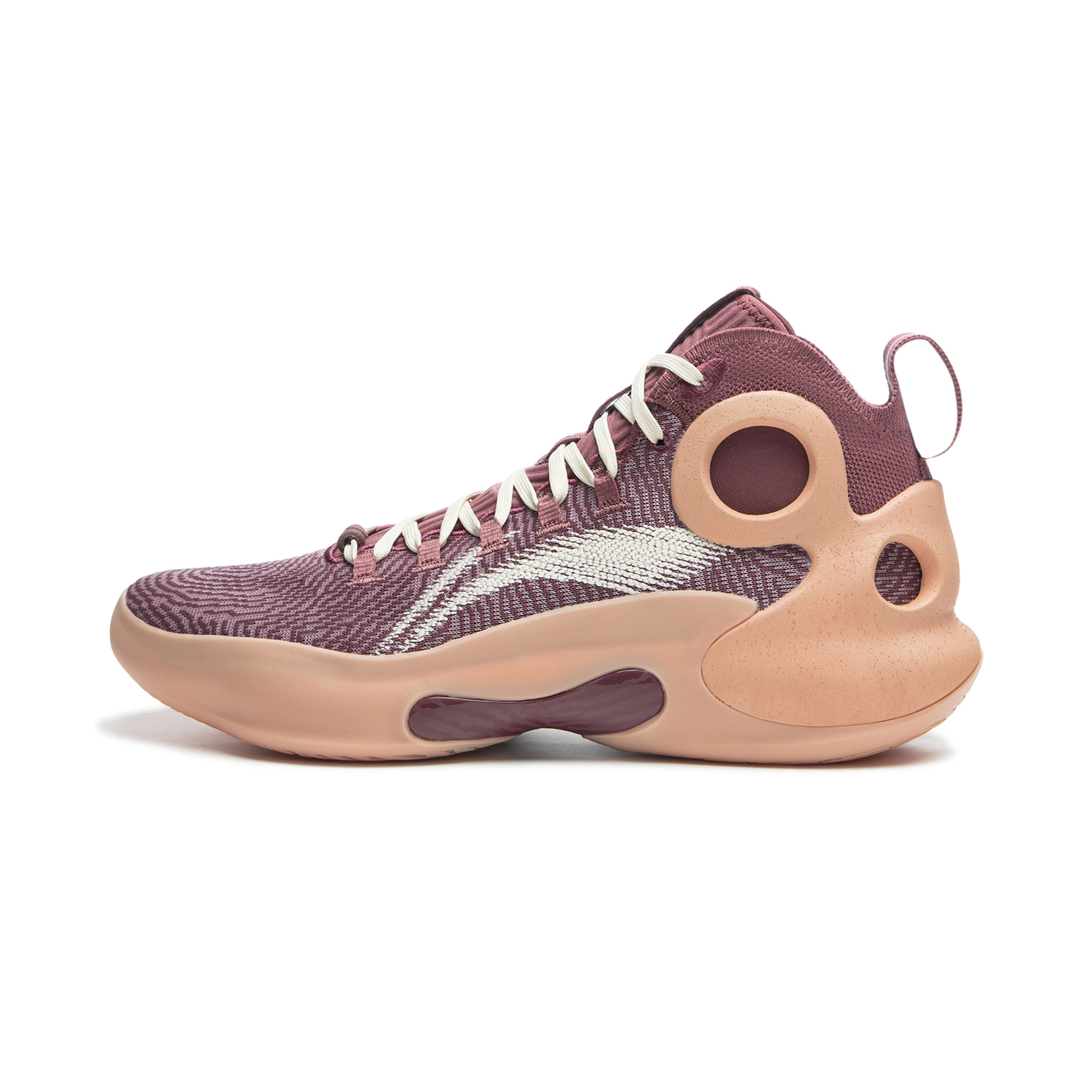 Li Ning Yushuai Ultra Slip Resistant Abrasion Resistant Mid top Basketball Shoes Men's Berry Red
