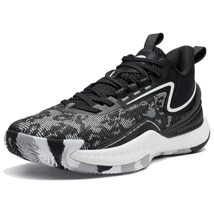 XTEP Jie Ao 2 Slip Resistant Abrasion Resistant Low top Basketball Shoes Men’s Black White Gray