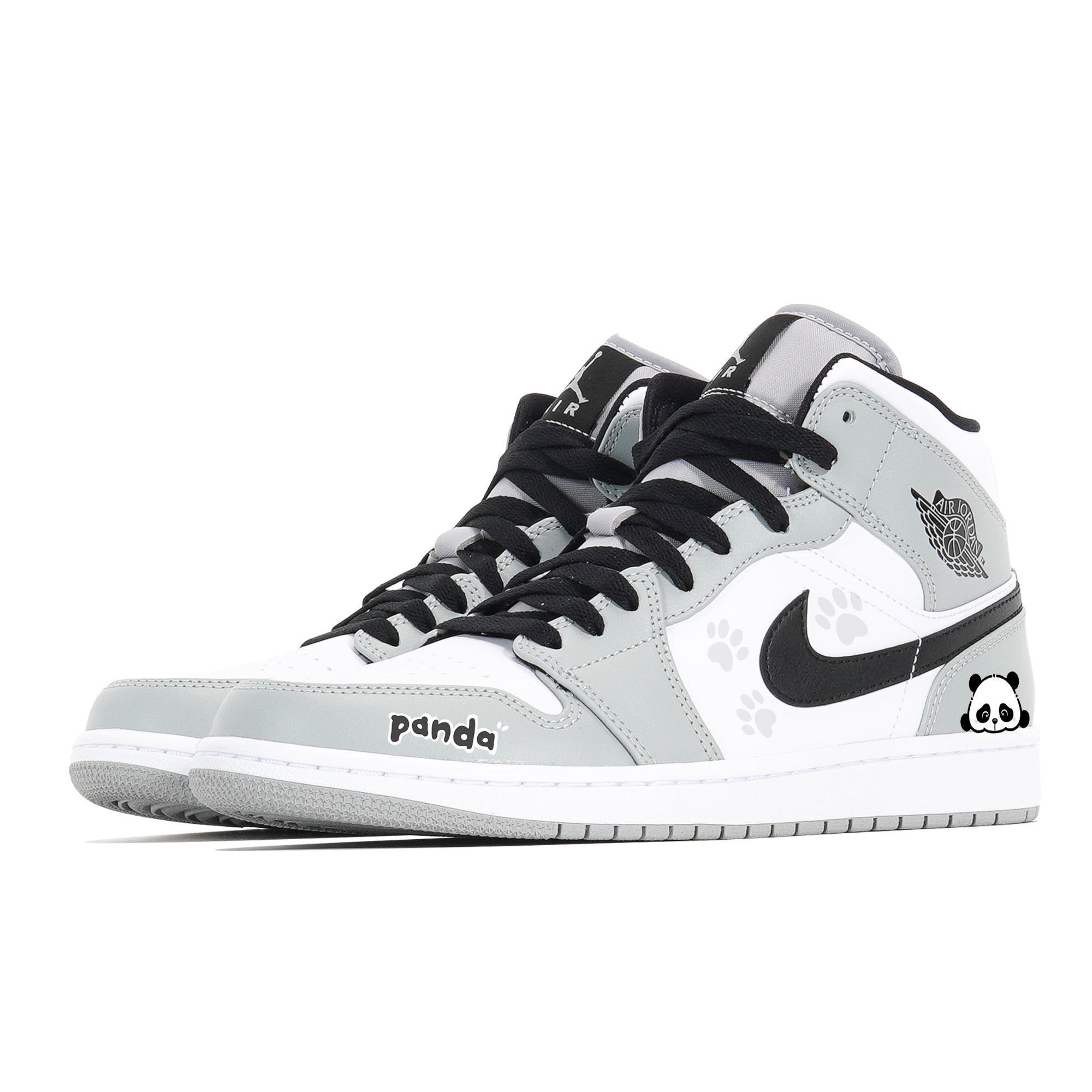 Jordan Air Jordan 1 Cushioning Slip Resistant Abrasion Resistant Mid top Vintage Basketball Shoes Men’s White Gray