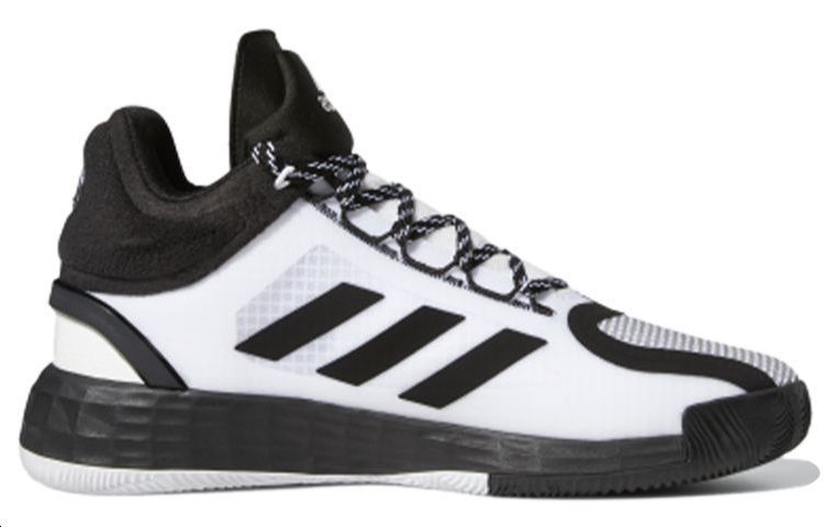 Мужские кроссовки adidas D rose 11 (белый / черный) — Белый / чёрный — фото 2