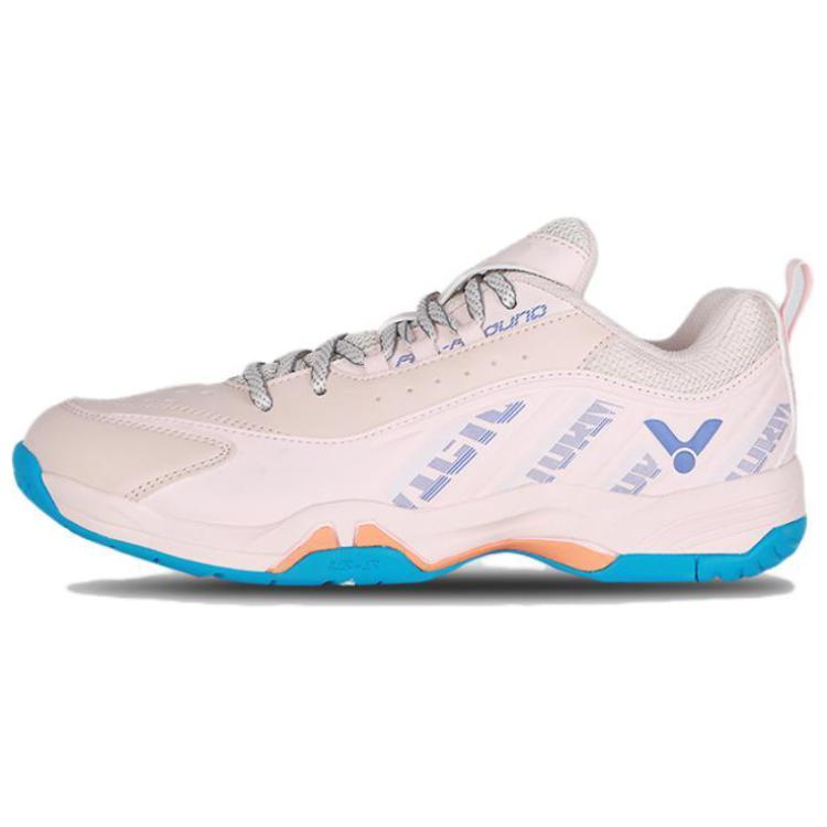 VICTOR Mesh, Synthetic Leather Cushioning, Wear Resistant Low top Badminton Shoes Unisex Pink Blue