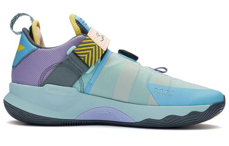 Li Ning Basketball Shoes Men’s Low Top Egg Shell Blue/Norway Blue/Light Blue Purple